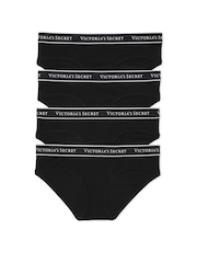 Victoria's Secret Black Hipster Logo 4 Pack Knickers - Image 1 of 5