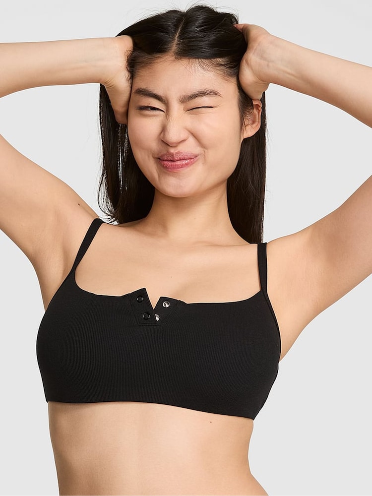 Victoria's Secret PINK Black Bralette Scoop Bralette - Image 1 of 3
