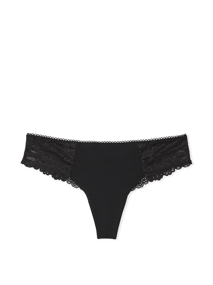 Victoria's Secret PINK Black No Show Lace Trim Knickers - Image 3 of 3 Victoria's Secret PINK Black No Show Lace Trim Knickers - Image 3 of 3
