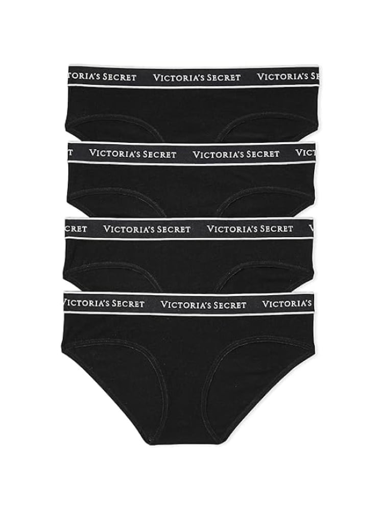 Victoria's Secret Black Hipster Logo 4 Pack Knickers - Image 1 of 6