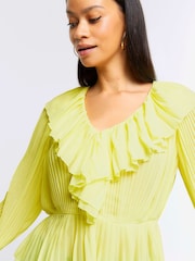River Island Yellow Long Sleeve Pleated Blouse - Image 2 of 6