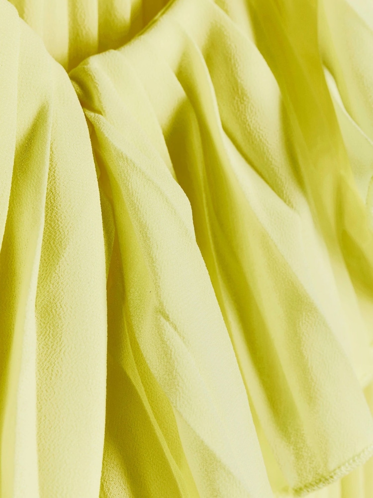 River Island Yellow Long Sleeve Pleated Blouse - Image 6 of 6