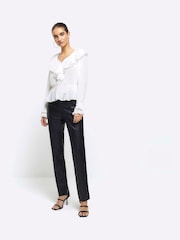 River Island White Long Sleeve Pleated Blouse - Image 3 of 5