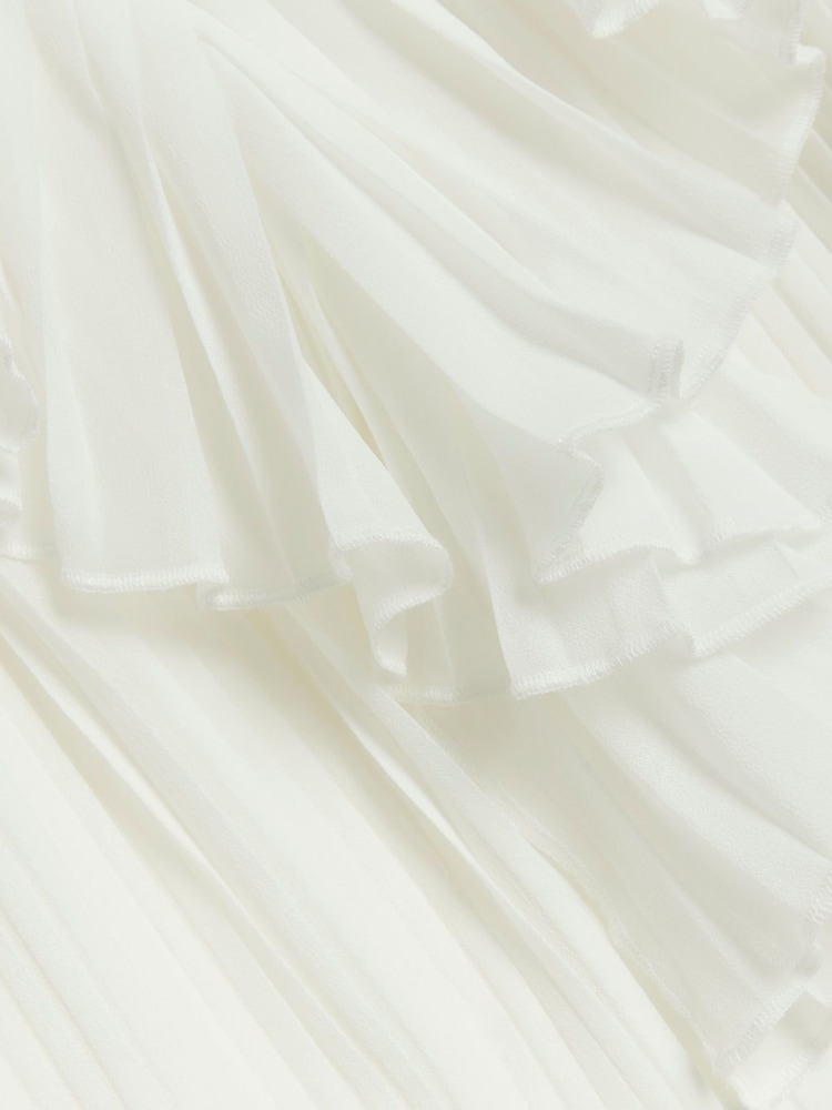 River Island White Long Sleeve Pleated Blouse - Image 5 of 5