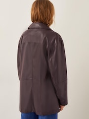 Monsoon Brown Paula Faux Leather Jacket - Image 3 of 5