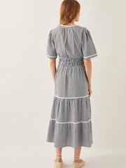 Monsoon Black 100% Cotton Gina Gingham Maxi Dress - Image 2 of 5