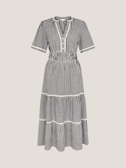 Monsoon Black 100% Cotton Gina Gingham Maxi Dress - Image 5 of 5