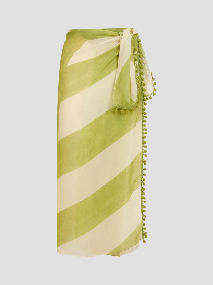 Monsoon Green Sorcha Stripe Sarong - Image 1 of 1
