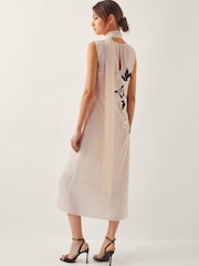Monsoon Cream Ari Floral Embellished Midi Dress - Image 4 of 4