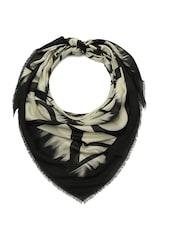 AllSaints White Tie Dye Text Large Square Scarf - Image 1 of 4