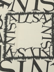 AllSaints White Tie Dye Text Large Square Scarf - Image 4 of 4