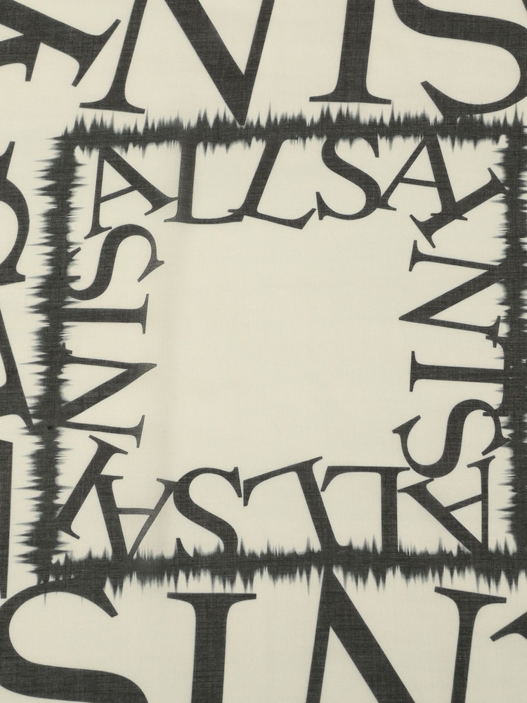AllSaints White Tie Dye Text Large Square Scarf - Image 4 of 4
