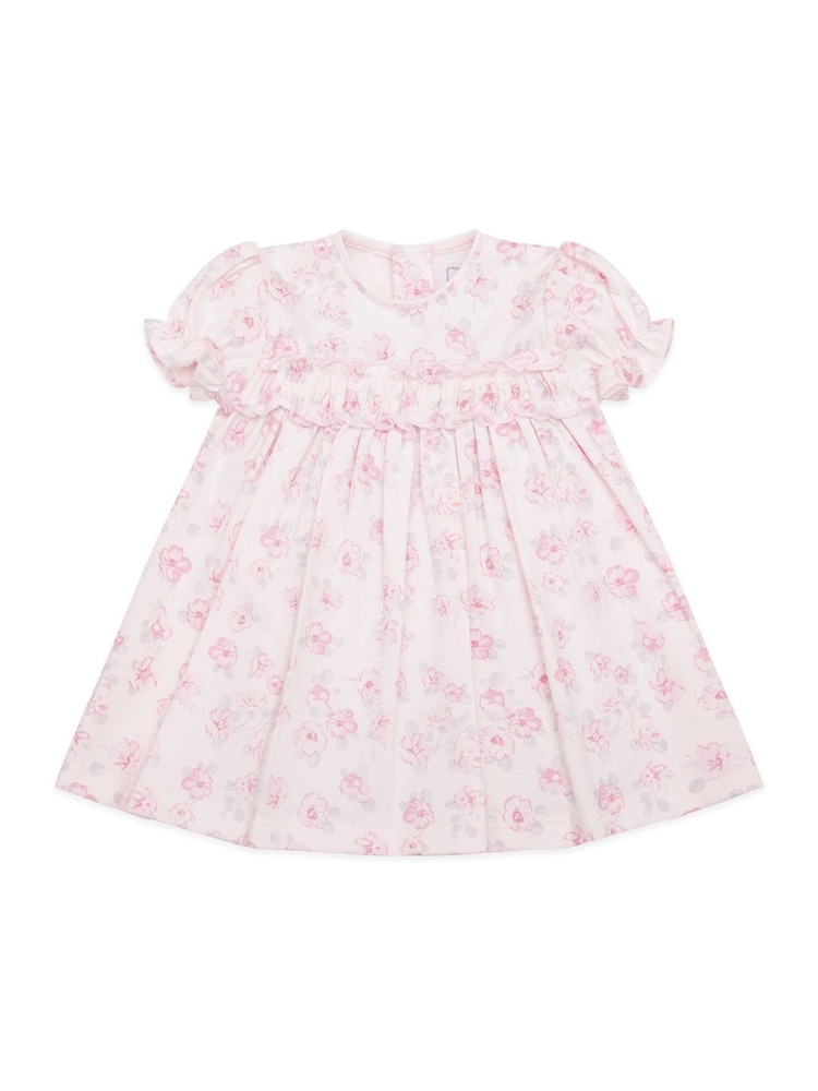 Emile Et Rose Pink	All Over Print Dress With Gathered Frill Yoke - Image 2 of 4