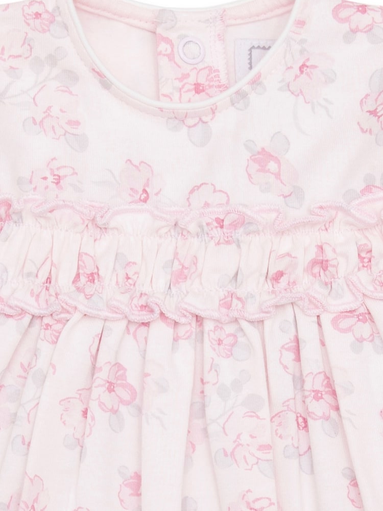 Emile Et Rose Pink	All Over Print Dress With Gathered Frill Yoke - Image 4 of 4