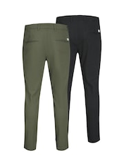 JACK & JONES Black Chino Trousers 2 Pack - Image 2 of 7