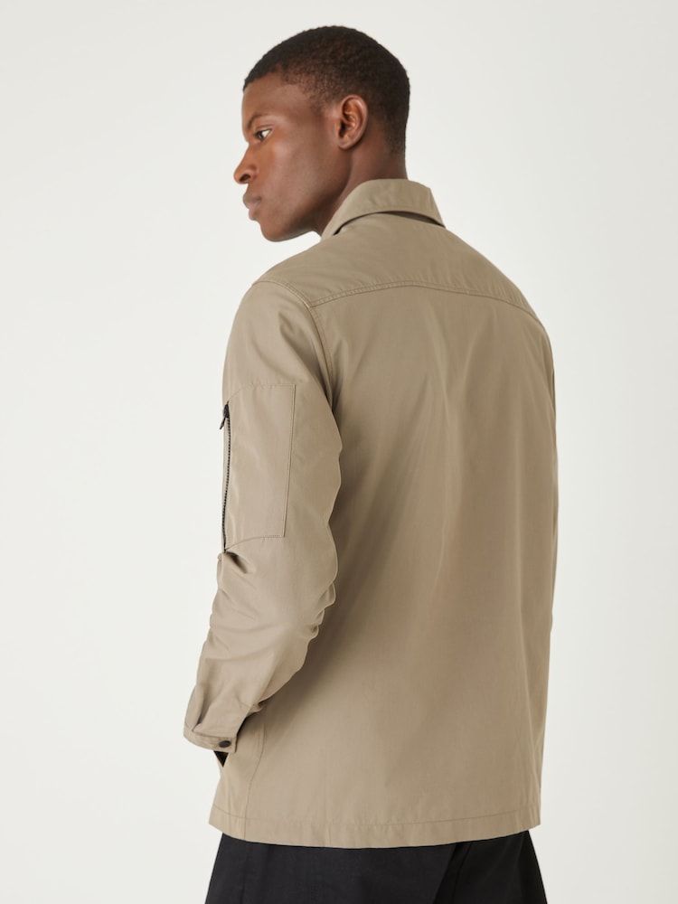 HUGO Grey Cotton Zip-Up Overshirt - Image 2 of 5