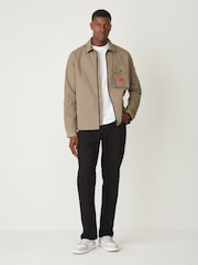 HUGO Grey Cotton Zip-Up Overshirt - Image 3 of 5