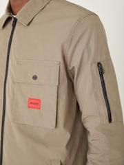 HUGO Grey Cotton Zip-Up Overshirt - Image 5 of 5