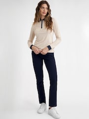 Creme - Camisa Polo Calvin Klein Golf Mila de Manga Longa - Imagem 3 de 8