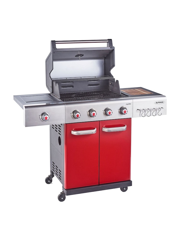 Outback Red Jupiter 4 B Hybrid BBQ with Side Burner - Image 2 of 9