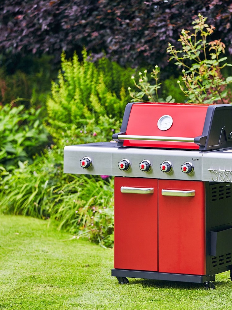 Outback Red Jupiter 4 B Hybrid BBQ with Side Burner - Image 9 of 9