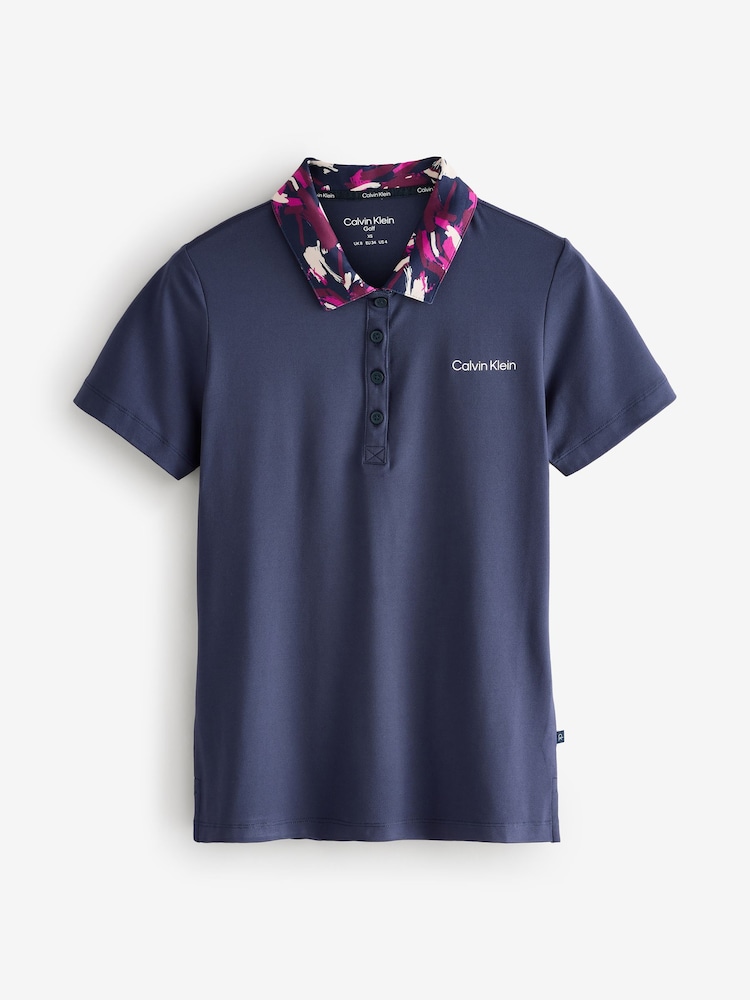 Calvin Klein Golf Blue Vesey Short Sleeve Polo Shirt - Image 1 of 1