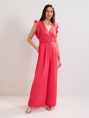 Phase Eight Pink Ayla Ruffle Jumpsuit - Image 1 of 7