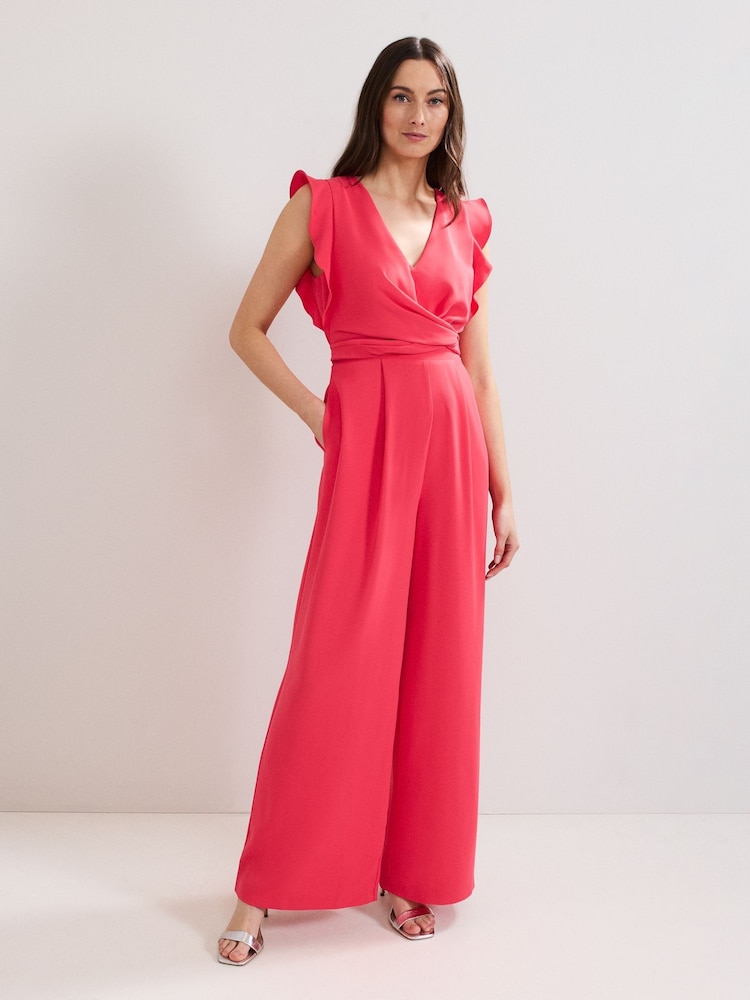 Phase Eight Pink Ayla Ruffle Jumpsuit - Image 1 of 7