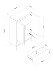 Dark Natural Oswin Oak Effect Tall Sideboard - Image 4 of 5