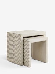 Light Valencia Mango Wood Set of 2 Nest of Tables - Image 5 of 6