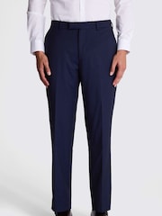 MOSS Blue Regular Fit Stretch Trousers - Image 1 of 3