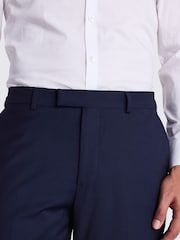MOSS Blue Regular Fit Stretch Trousers - Image 3 of 3