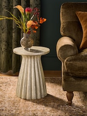 Gold Fluted Resin Side Table - Image 1 of 4
