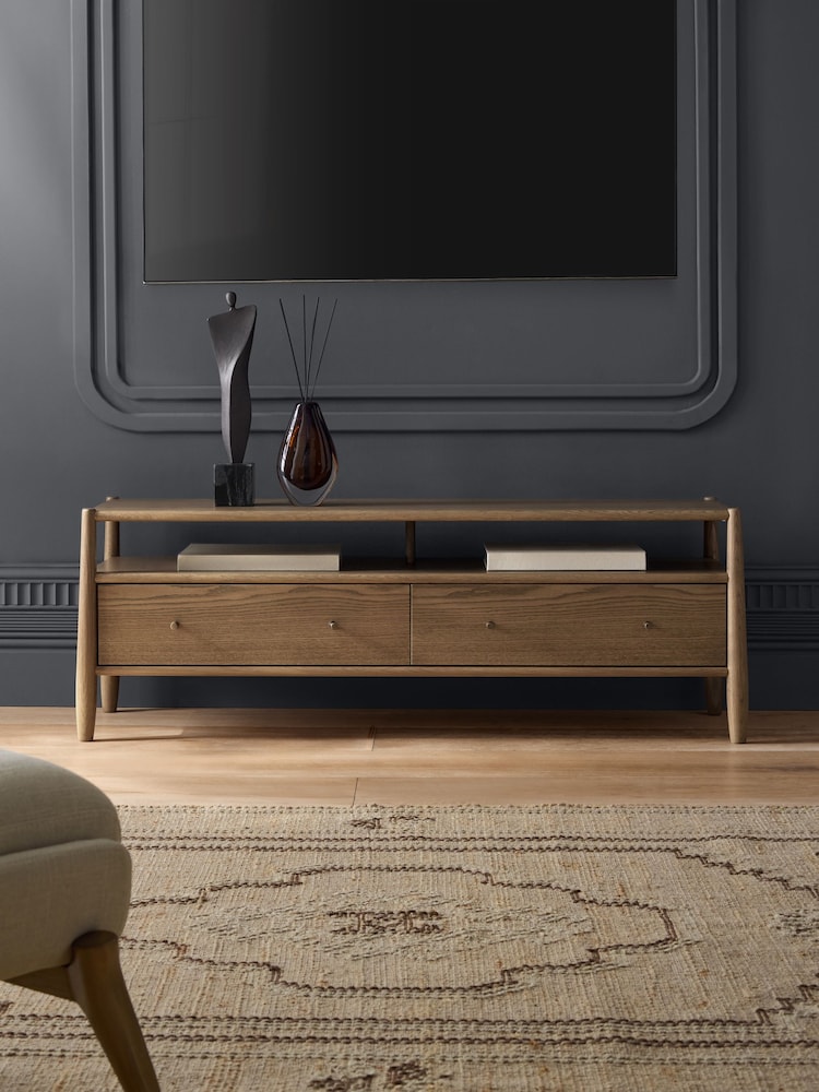 Mid Natural Farndon N. Premium TV Unit - Image 1 of 13