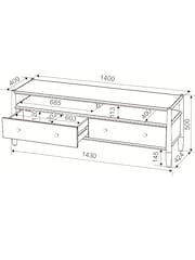 Mid Natural Farndon N. Premium TV Unit - Image 5 of 13