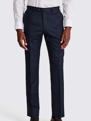 MOSS Blue Tailored Fit Italian Plain Trousers - Image 1 of 3