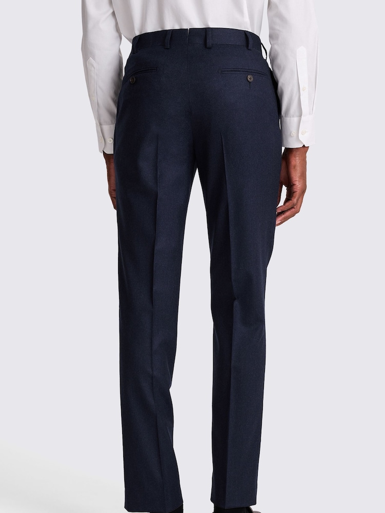 MOSS Blue Tailored Fit Italian Plain Trousers - Image 2 of 3