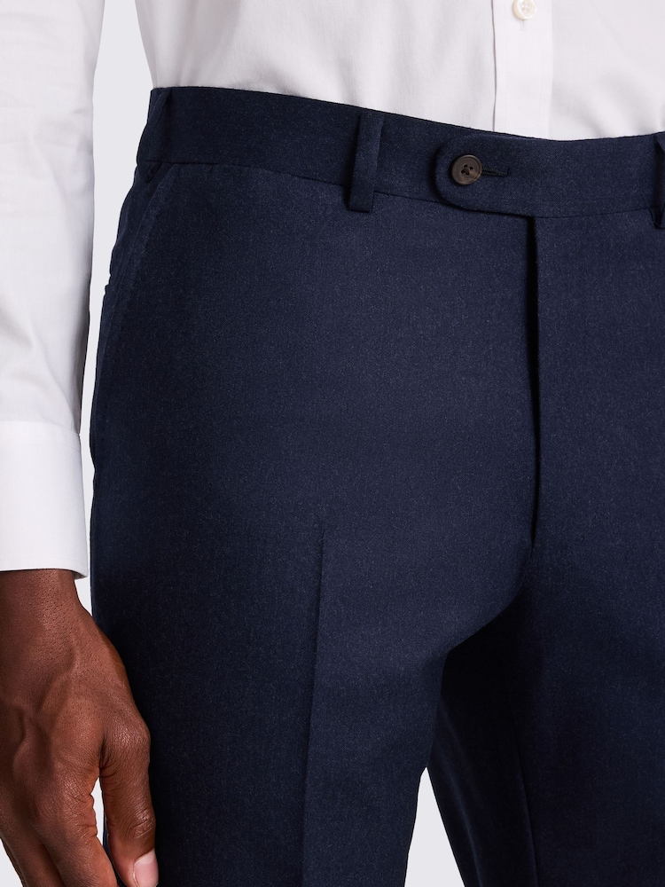 MOSS Blue Tailored Fit Italian Plain Trousers - Image 3 of 3