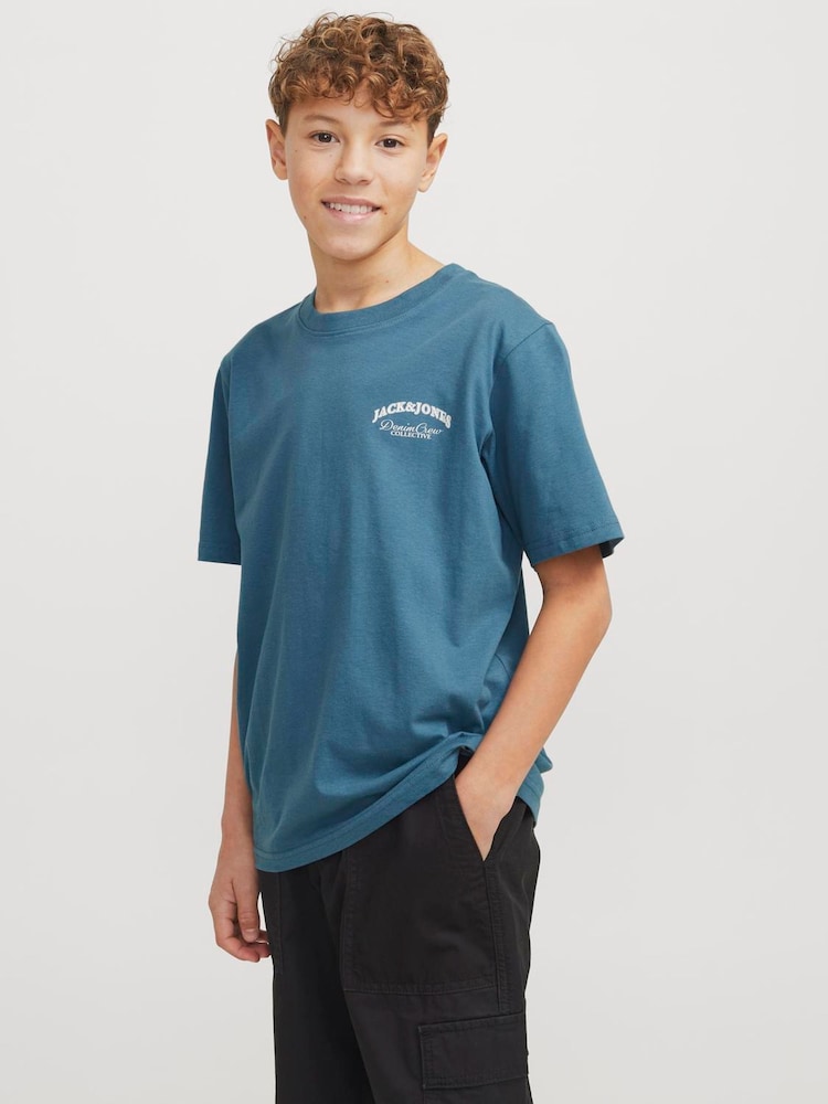 JACK & JONES Junior Short Sleeve Back Print 100% Cotton T-Shirt - Image 2 of 5 JACK & JONES Junior Short Sleeve Back Print 100% Cotton T-Shirt - Image 2 of 5