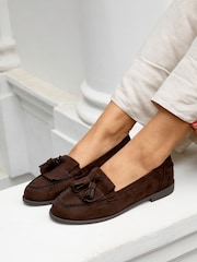 Linzi Brown Rosemary Classic Slip-On Loafers With Tassel Detail - Image 2 of 6