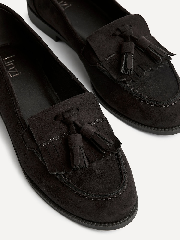 Linzi Brown Rosemary Classic Slip-On Loafers With Tassel Detail - Image 6 of 6