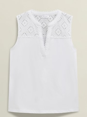 Hobbs White Suzanna Broderie Top - Image 1 of 1