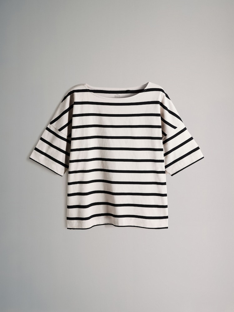 The Set Multi 2 Pack Heavyweight Boat Neck Boxy T-Shirts - Image 2 of 5