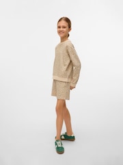 VERO MODA Cream Printed High Waist Jersey Cream Shorts - Image 2 of 5