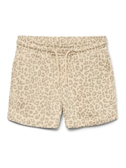 VERO MODA Cream Printed High Waist Jersey Cream Shorts - Image 4 of 5