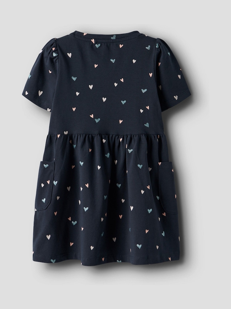 Blau - Name It Heart Print Cap Sleeve Dress - Bild 2 von 3