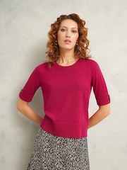 Hobbs Pink Leanne Knitted Top - Image 1 of 6