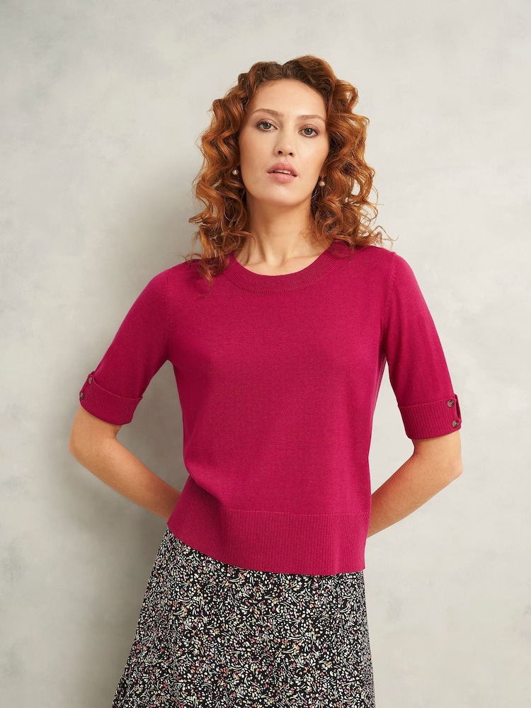 Hobbs Pink Leanne Knitted Top - Image 1 of 6