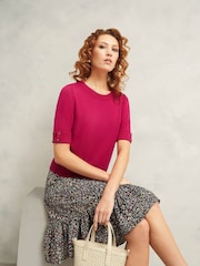 Hobbs Pink Leanne Knitted Top - Image 4 of 6