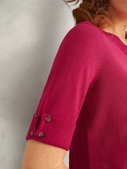 Hobbs Pink Leanne Knitted Top - Image 5 of 6
